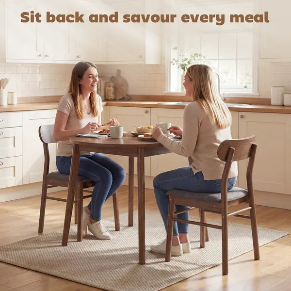 HOMCOM Set of 2 Dining Chairs, Upholstered Dining Room Chairs with Rubberwood Legs and Padded Seat for Kitchen, Gray - product image 4