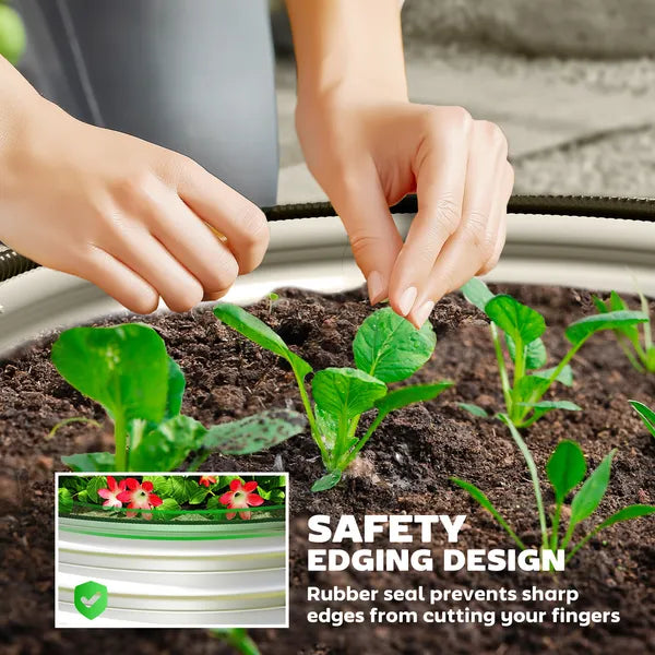 Set of 2 Raised Garden Bed, Metal Planter Box with Safety Edging, Easy-to-assemble Stock Tank 2'x2'x1' Silver - product image 6