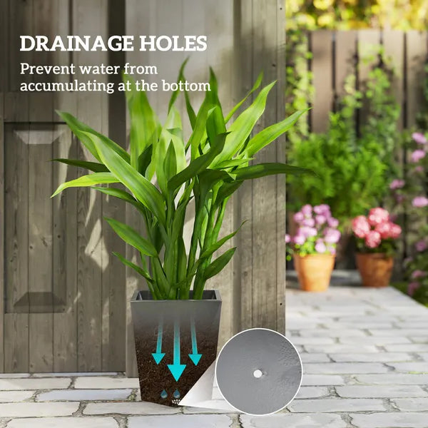 Set of 3 MgO Tall Planters Indoor Outdoor Stackable Flower Pots with Drainage Holes for Garden Balcony Gray - product image 5
