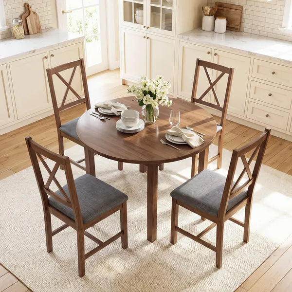 HOMCOM Set of 4 Dining Chairs, Upholstered X-Back Dining Room Chairs with Rubberwood Legs and Padded Seat for Kitchen, Gray - product image 9