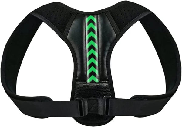 Adjustable Neoprene Posture Corrector Back and Shoulder Support Brace Black Green - product view 4