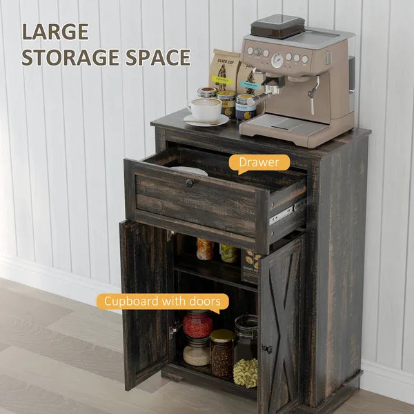 Sideboard Buffet Storage Cabinet, Small Free Standing Cabinet with Doors and Drawer for Kitchen, Living room, Dark Brown - product image 4