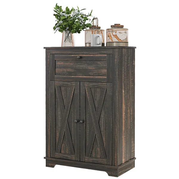 Sideboard Buffet Storage Cabinet, Small Free Standing Cabinet with Doors and Drawer for Kitchen, Living room, Dark Brown - product image 1