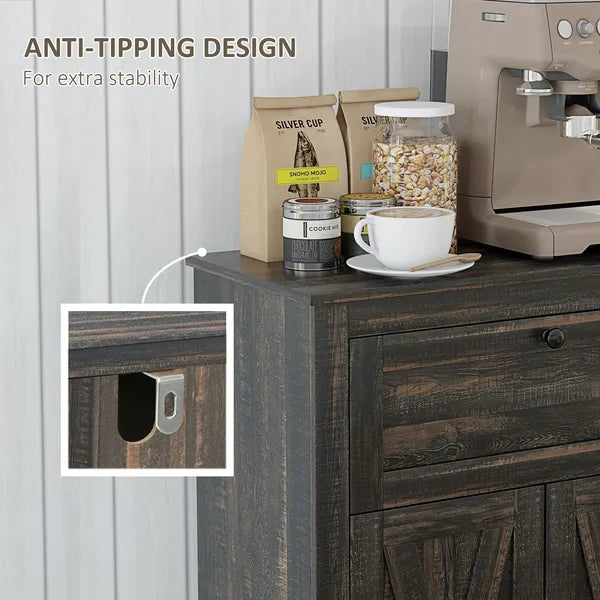Sideboard Buffet Storage Cabinet, Small Free Standing Cabinet with Doors and Drawer for Kitchen, Living room, Dark Brown - product image 6