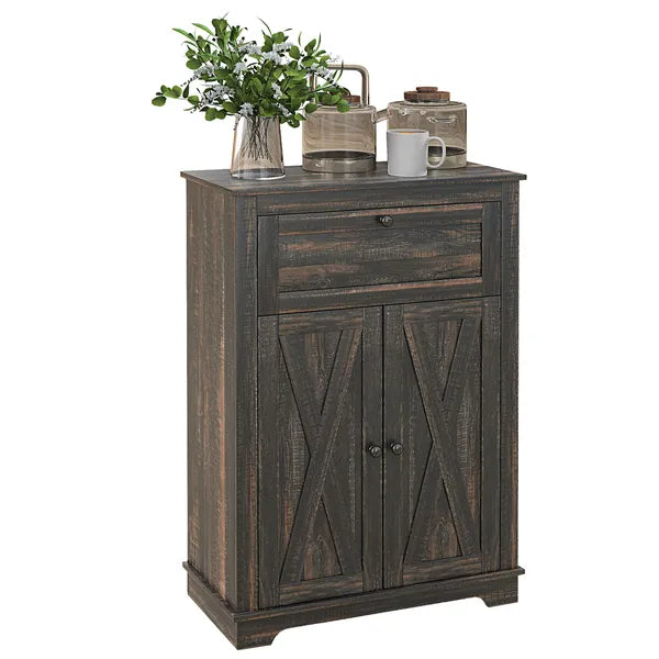 Sideboard Buffet Storage Cabinet, Small Free Standing Cabinet with Doors and Drawer for Kitchen, Living room, Dark Brown - product image 11