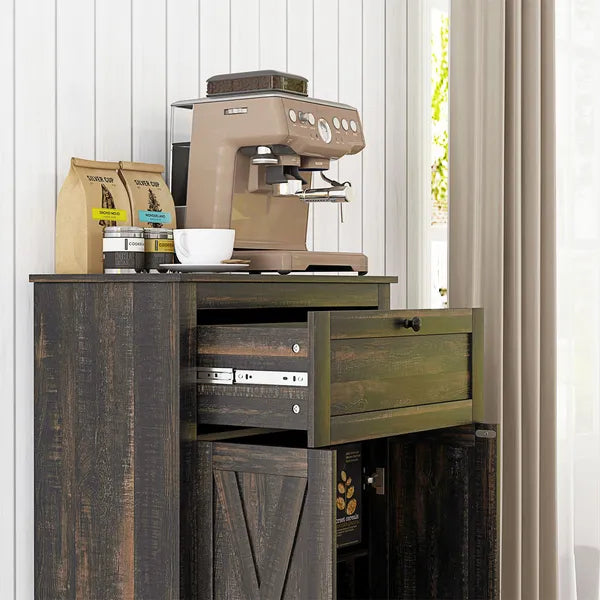 Sideboard Buffet Storage Cabinet, Small Free Standing Cabinet with Doors and Drawer for Kitchen, Living room, Dark Brown - product image 8