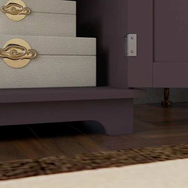 HOMCOM Sideboard Floor Cupboard with Solid Wood Top, Adjustable Shelf and 2 Drawers Versatile Kitchen Storage Cabinet - product image 9