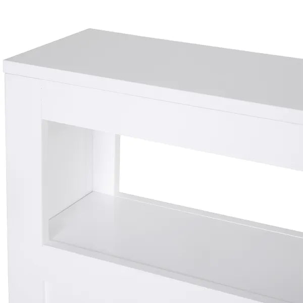 HOMCOM Slim Bathroom Storage Cabinet Narrow with Shelf 2 Drawers 4 Casters Floor Organizer White - product image 8