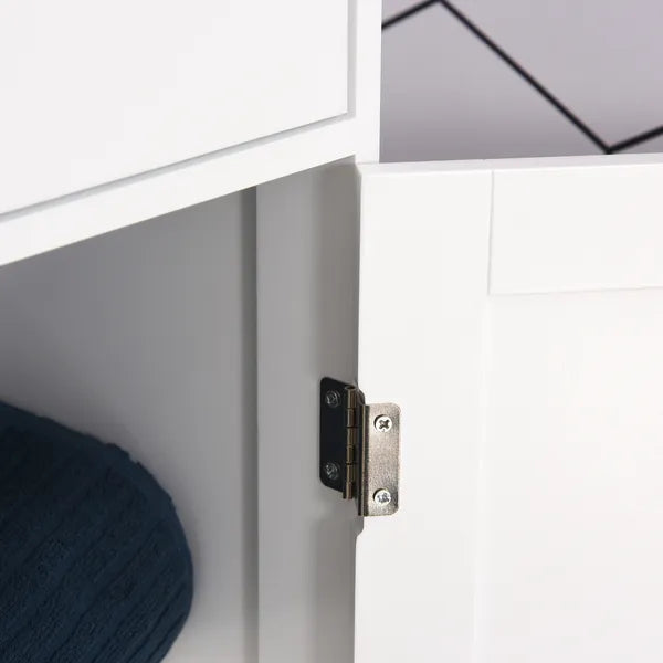 Kleankin Slim Bathroom Storage Cabinet Tall Narrow Linen Tower with Acrylic Door Drawer and Shelves White - product image 8