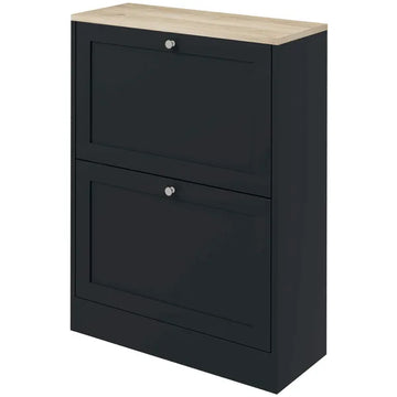 HOMCOM Slim Shoe Storage Cabinet, Modern Shoe Cabinet with 2 Flip Drawers and Adjustable Shelves for 12 Pairs, Black - product image 1