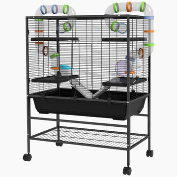 PawHut Small Animal Cage for Syrian Hamster, Dwarf Hamster Gerbil Cage with Tubing System, Running Wheel, Ramps, Platforms - product image 1