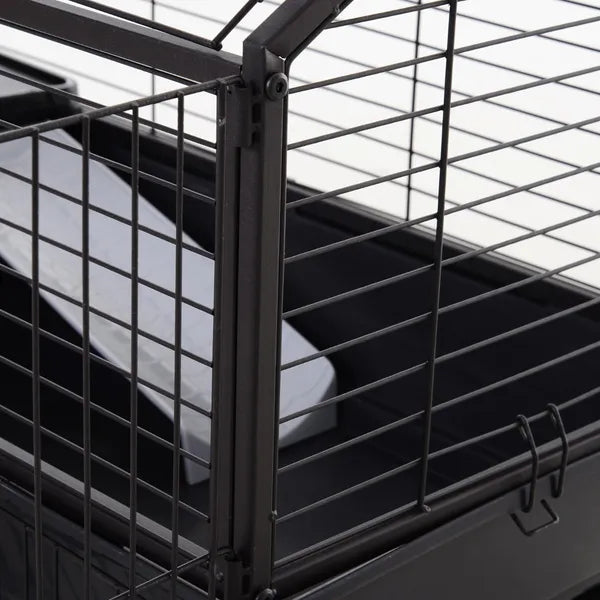 Small Animal Hutch 35L Cage with Wheels Bunny Playpen House Black for Guinea Pig Chinchilla - product image 11