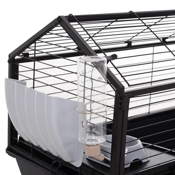 Small Animal Hutch 35L Cage with Wheels Bunny Playpen House Black for Guinea Pig Chinchilla - product image 10