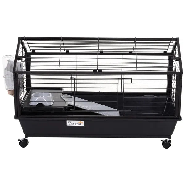 Small Animal Hutch 35L Cage with Wheels Bunny Playpen House Black for Guinea Pig Chinchilla - product image 9