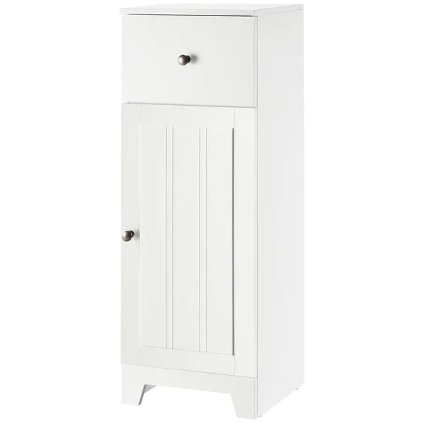 Small Bathroom Floor Storage Cabinet Free Standing Cupboard Organizer with 1 Drawer and Adjustable Shelf for Living Room, White - product image 11