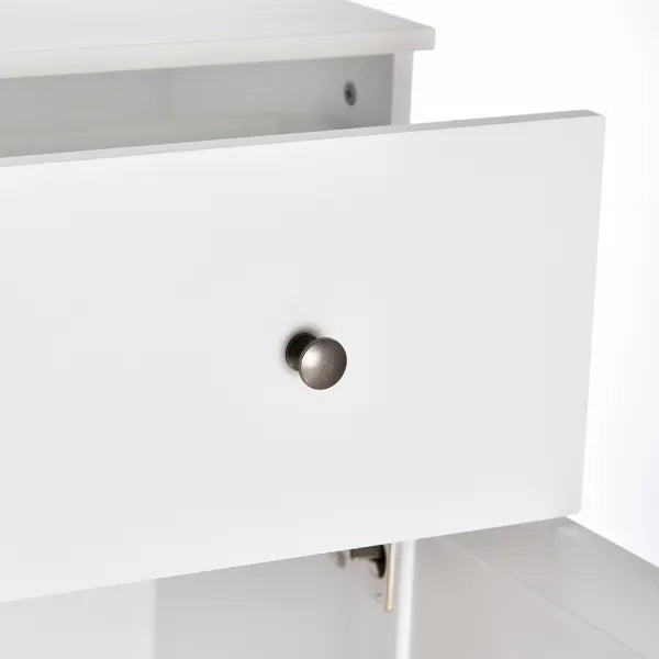 Small Bathroom Floor Storage Cabinet Free Standing Cupboard Organizer with 1 Drawer and Adjustable Shelf for Living Room, White - product image 9