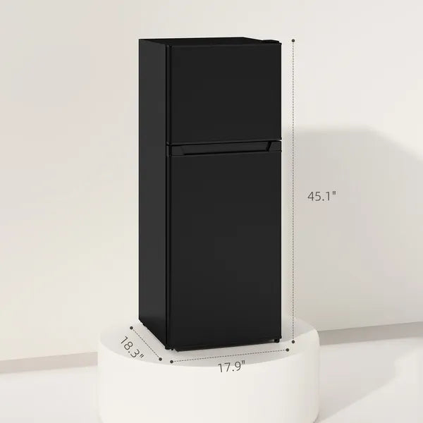 HOMCOM Small Fridge with Freezer, 4 Cu Ft Refrigerator with Reversible Doors, Black - product image 3