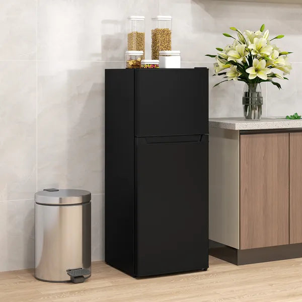 HOMCOM Small Fridge with Freezer, 4 Cu Ft Refrigerator with Reversible Doors, Black - product image 2