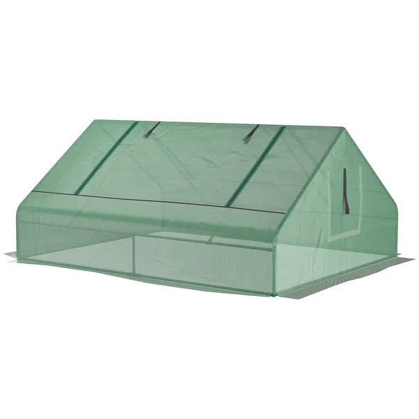 Outsunny Small Greenhouse 71 x 55 x 32 Outdoor Flower Planter Hot House with Zipper Windows and Door Green - product image 11