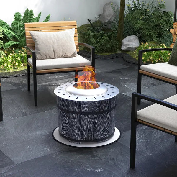 Outsunny Smokeless Fire Pit Portable Magnesium Oxide Bonfire Stove with Mat Black For Patio and Picnic - product image 2