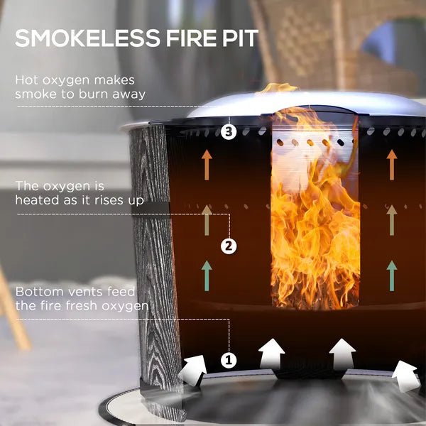 Outsunny Smokeless Fire Pit Portable Magnesium Oxide Bonfire Stove with Mat Black For Patio and Picnic - product image 4
