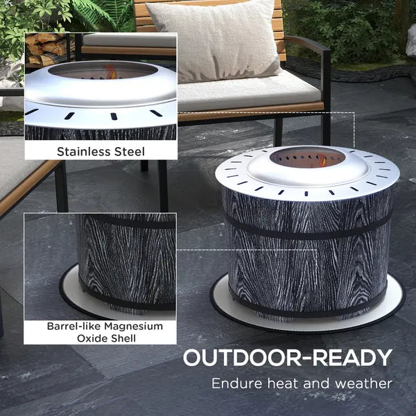 Outsunny Smokeless Fire Pit Portable Magnesium Oxide Bonfire Stove with Mat Black For Patio and Picnic - product image 5