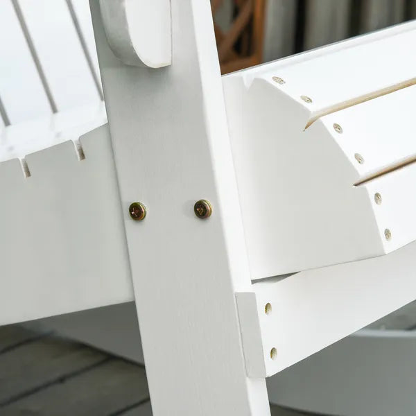 Snowy White Adirondack Rocking Chair for Outdoor Spaces, Slatted Back Design - product image 9