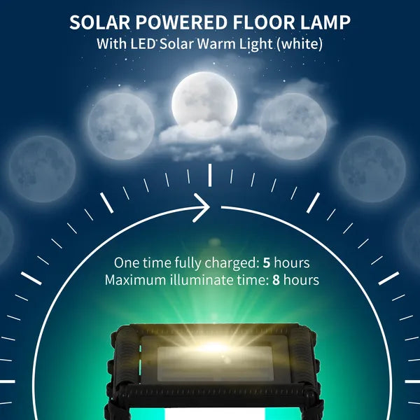 Outsunny Solar Floor Lamp, Outdoor Rattan Garden Lantern Pathway Light and Decorative Driveway Lighting with Auto On/Off LED Lights for Porch, Yard - product image 5