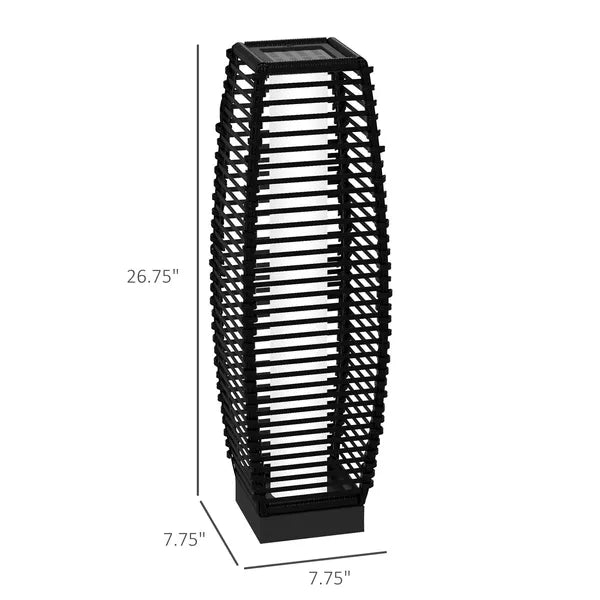 Outsunny Solar Floor Lamp, Outdoor Rattan Garden Lantern Pathway Light and Decorative Driveway Lighting with Auto On/Off LED Lights for Porch, Yard - product image 3