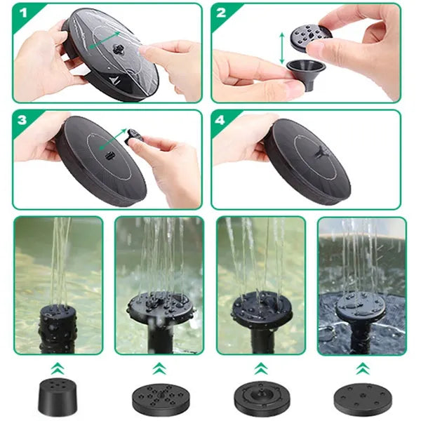 1.4W Solar Bird Bath Fountain Pump with 4 Nozzles - product view 3