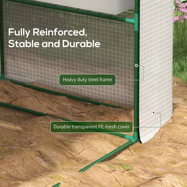 Outsunny Spacious Portable Greenhouse with Mesh Door, Shelves, and Plant Labels - 8x6 Ft, White - product image 6
