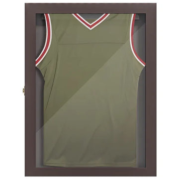 HOMCOM Sports Jersey Display Case 235x315 UV Protection Frame Wall Mount Brown - product image 1