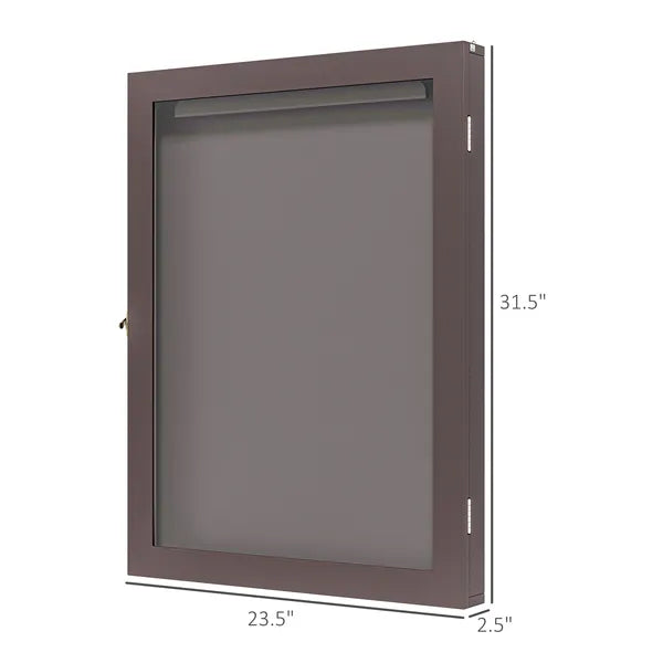 HOMCOM Sports Jersey Display Case 235x315 UV Protection Frame Wall Mount Brown - product image 3