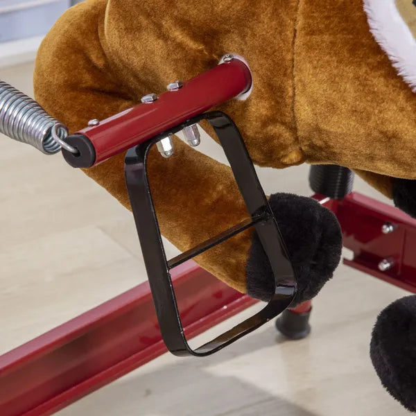 Qaba Spring Rocking Horse with Sound for Kids Ages 3 Plus Almond - product image 8