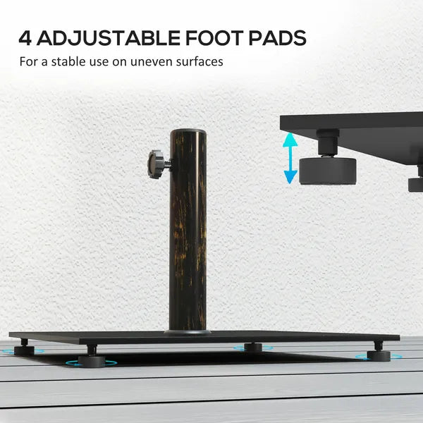 Outsunny Square Patio Umbrella Base, 29 lbs Metal Umbrella Stand Base with Adjustable Foot Pads - product image 6