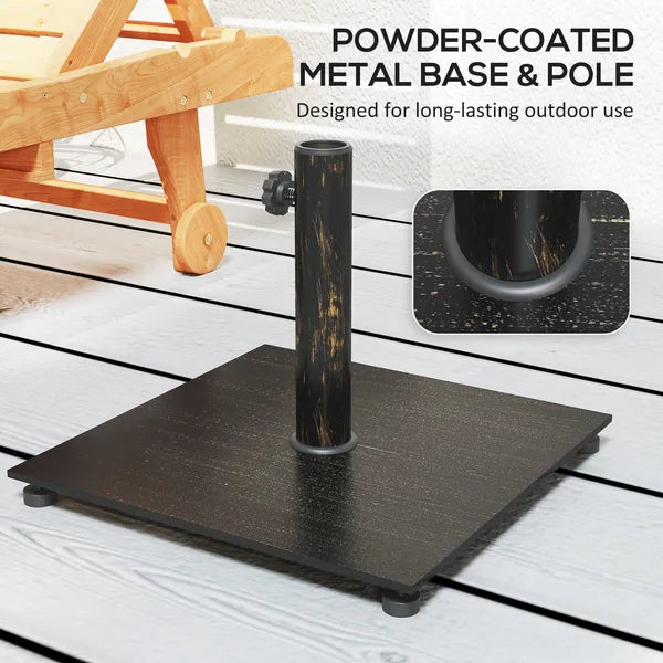 Outsunny Square Patio Umbrella Base, 29 lbs Metal Umbrella Stand Base with Adjustable Foot Pads - product image 5