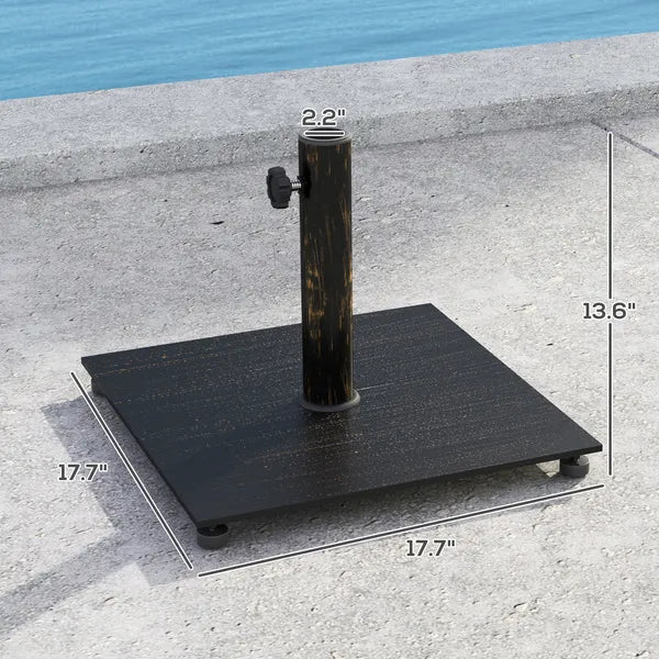Outsunny Square Patio Umbrella Base, 29 lbs Metal Umbrella Stand Base with Adjustable Foot Pads - product image 3