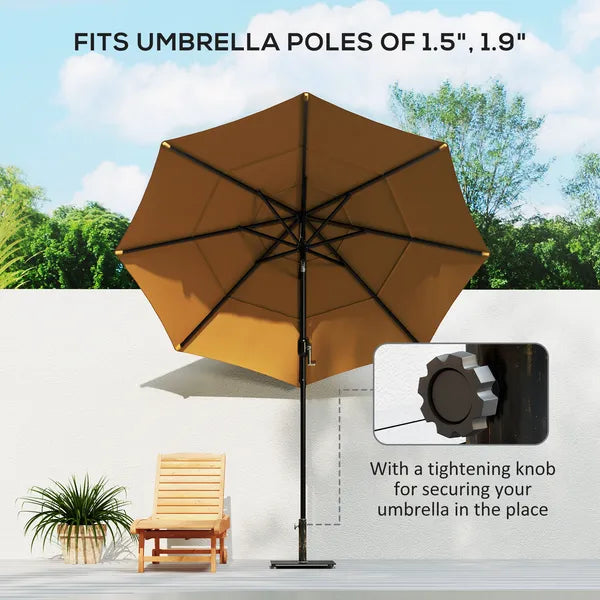 Outsunny Square Patio Umbrella Base, 29 lbs Metal Umbrella Stand Base with Adjustable Foot Pads - product image 4