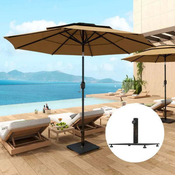 Outsunny Square Patio Umbrella Base, 29 lbs Metal Umbrella Stand Base with Adjustable Foot Pads - product image 10