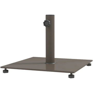 Square Patio Umbrella Base, 29 lbs Metal Umbrella Stand Base with Adjustable Foot Pads, Heavy Duty Patio Umbrella Holder for 1.5"/1.9" Umbrella Poles for Outdoor, Lawn, Poolside, Brown - product image 1