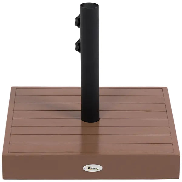 Outsunny Square Patio Umbrella Base, 42 lbs Concrete Heavy Duty Umbrella Base with Holder for 1.25"/1.5" Poles for Outdoor, Lawn, Poolside, Coffee - product image 1