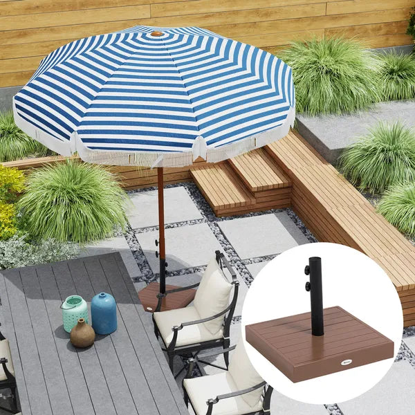 Outsunny Square Patio Umbrella Base, 42 lbs Concrete Heavy Duty Umbrella Base with Holder for 1.25"/1.5" Poles for Outdoor, Lawn, Poolside, Coffee - product image 9