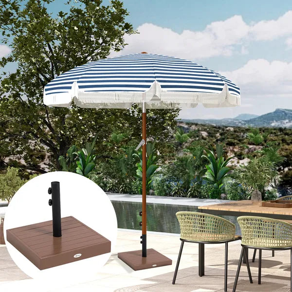 Outsunny Square Patio Umbrella Base, 42 lbs Concrete Heavy Duty Umbrella Base with Holder for 1.25"/1.5" Poles for Outdoor, Lawn, Poolside, Coffee - product image 8