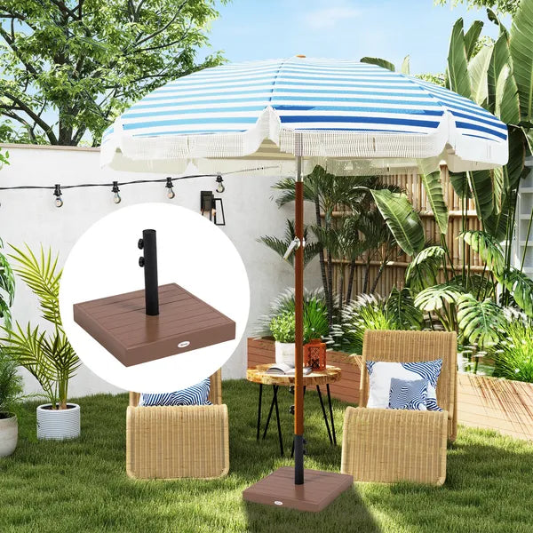 Outsunny Square Patio Umbrella Base, 42 lbs Concrete Heavy Duty Umbrella Base with Holder for 1.25"/1.5" Poles for Outdoor, Lawn, Poolside, Coffee - product image 10
