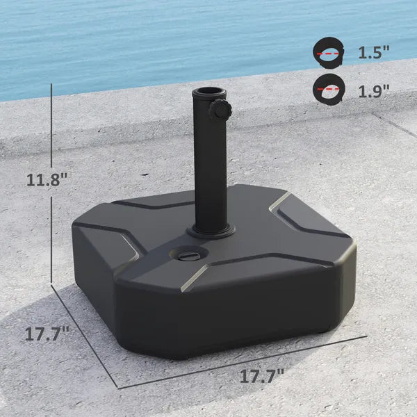 Outsunny Square Patio Umbrella Base Holder, Heavy-Duty Outdoor Umbrella Stand Base, Filled Up to 55lbs with Stand or 44lbs with Water for Garden - product image 3