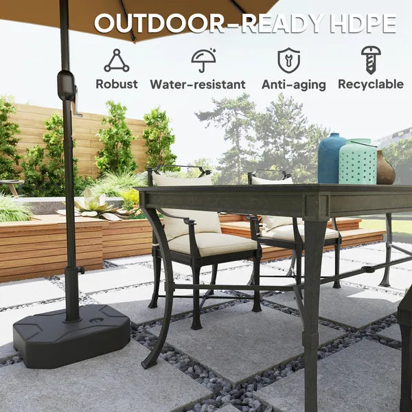Outsunny Square Patio Umbrella Base Holder, Heavy-Duty Outdoor Umbrella Stand Base, Filled Up to 55lbs with Stand or 44lbs with Water for Garden - product image 6