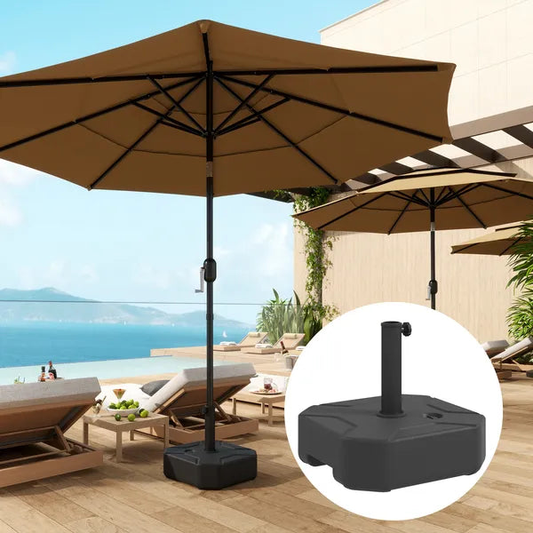 Outsunny Square Patio Umbrella Base Holder, Heavy-Duty Outdoor Umbrella Stand Base, Filled Up to 55lbs with Stand or 44lbs with Water for Garden - product image 2