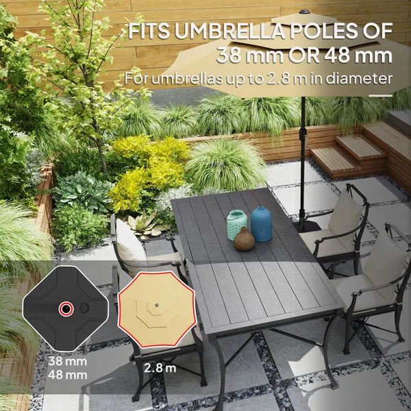 Outsunny Square Patio Umbrella Base Holder, Heavy-Duty Outdoor Umbrella Stand Base, Filled Up to 55lbs with Stand or 44lbs with Water for Garden - product image 5