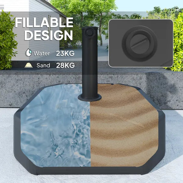 Outsunny Square Patio Umbrella Base Holder, Heavy-Duty Outdoor Umbrella Stand Base, Filled Up to 55lbs with Stand or 44lbs with Water for Garden - product image 4
