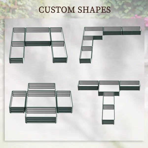 Steel Raised Garden Bed, Set of 5 Large Box Planters for Outdoor Plants Vegetables Flowers Herbs, 8x8x1ft, Green - product image 4